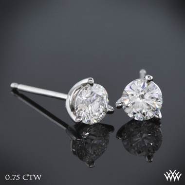 0.75ctw 14k White Gold 3 Prong Diamond Earrings - (H/I-SI)