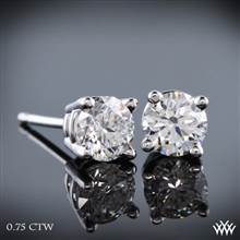 0.75ctw 14k White Gold 4 prong Diamond Basket Earrings - (H/I-SI) | Whiteflash