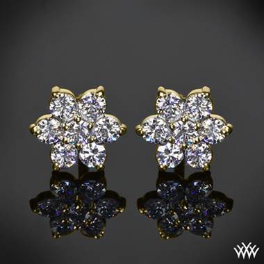 0.75ctw 14k Yellow Gold "Flower Cluster" Diamond Earrings