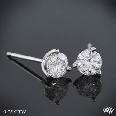 0.75ctw Platinum 3 Prong Diamond Earrings - (H/I-SI)