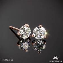 1.00ctw 14k Rose Gold 3 Prong Diamond Earrings - (H/I-SI) | Whiteflash