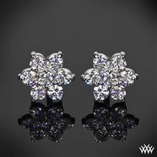 1.00ctw 14k White Gold "Flower Cluster" Diamond Earrings | Whiteflash