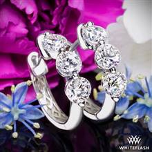 1.02ctw Platinum Three Stone Lab Created Diamonds Hoop Earrings | Whiteflash
