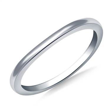 1.1mm Curved Wedding Band in 14K White Gold
