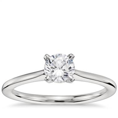 1/2 Carat Ready-to-Ship Petite Solitaire Engagement Ring in Platinum