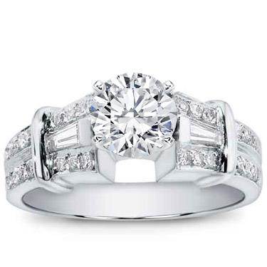1/2 ct. tw. Baguette and Pave Engagement Setting