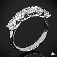 1.25ctw 18k White Gold 5 Stone Trellis Diamond Right Hand Ring | Whiteflash