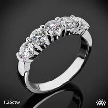 1.25ctw Platinum Five Stone Shared-Prong Diamond Wedding Ring | Whiteflash