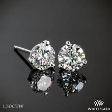 1.50ctw 14k White Gold 3 Prong Diamond Earrings - (H/I-SI) | Whiteflash