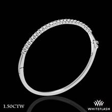1.50ctw 14k White Gold "Shared-Prong" Diamond Bangle | Whiteflash