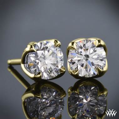 1.50ctw 18k Yellow Gold "W-Prong" Diamond Earrings - (I-SI)