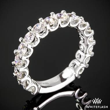 1.60ctw 18k White Gold Annette's U-Prong Three Quarter Eternity Diamond Wedding Ring