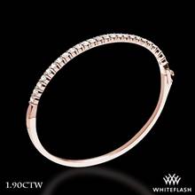 1.90ctw 14k Rose Gold "Shared-Prong" Lab Created Diamonds Bangle | Whiteflash