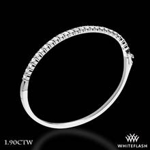 1.90ctw 14k White Gold "Shared-Prong" Diamond Bangle | Whiteflash