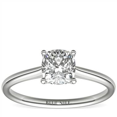 1 Carat Astor Cushion-Cut Petite Solitaire in Platinum (H/SI2) Ready-to-Ship