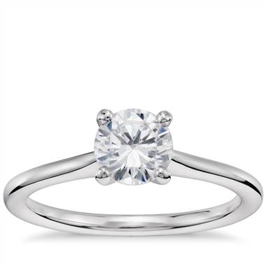 1 Carat Ready-to-Ship Petite Solitaire Engagement Ring in 14k White Gold