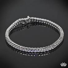 10.50ctw 14k White Gold "Half-Bezel" Diamond Tennis Bracelet | Whiteflash