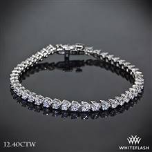 12.40ctw 14k White Gold "Three-Prong" Diamond Tennis Bracelet | Whiteflash
