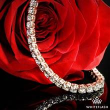 12.90ctw 14k Rose Gold Four-Prong Timeless Diamond Tennis Bracelet | Whiteflash