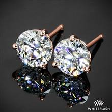 14k Rose Gold 3 Prong "Martini" Diamond Earrings - Settings Only | Whiteflash