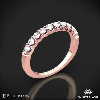 14k Rose Gold Benchmark Crescent Diamond Wedding Ring