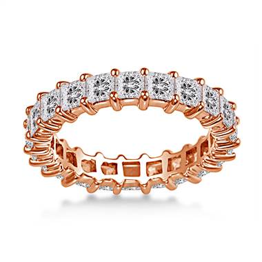 14K Rose Gold Common Prong Princess Diamond Eternity Ring (3.18 - 3.86 cttw.)