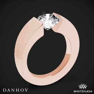 14k Rose Gold Danhov V121 Voltaggio Single Shank Tension Engagement Ring