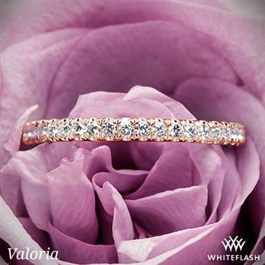 14k Rose Gold Valoria Cathedral French-Set Diamond Wedding Ring