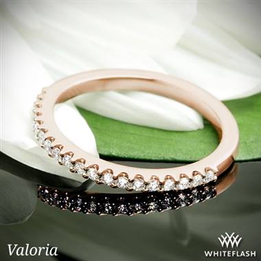 14k Rose Gold Valoria Cathedral Matching Diamond Wedding Ring
