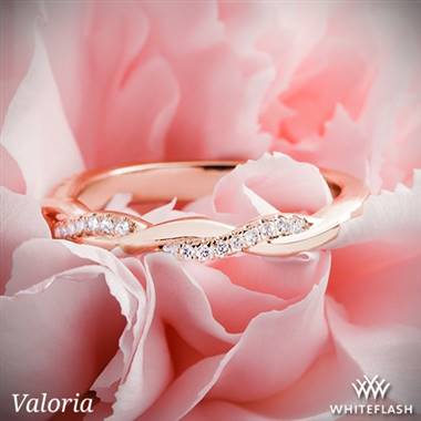 14k Rose Gold Valoria Flora Twist Matching Diamond Wedding Ring