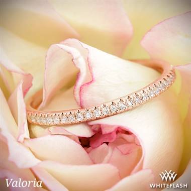 14k Rose Gold Valoria Micropave Matching Diamond Wedding Ring