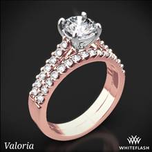 14k Rose Gold Valoria Petite Open Cathedral Diamond Wedding Set | Whiteflash