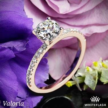 14k Rose Gold Valoria Petite Pave Diamond Engagement Ring