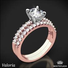 14k Rose Gold Valoria Petite Shared Prong Diamond Wedding Set | Whiteflash