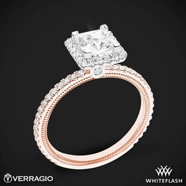 14k Rose Gold with White Gold Head Verragio Tradition TR120HP Diamond Princess Halo Engagement Ring