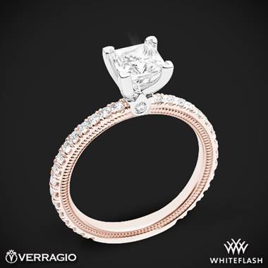 14k Rose Gold with White Gold Head Verragio Tradition TR150P4 Diamond 4 Prong Engagement Ring