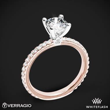 14k Rose Gold with White Gold Head Verragio Tradition TR150R4 Diamond 4 Prong Engagement Ring