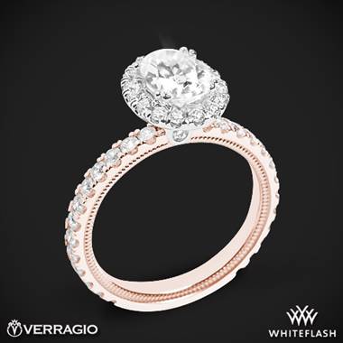 14k Rose Gold with White Gold Head Verragio Tradition TR180HOV Diamond Oval Halo Engagement Ring
