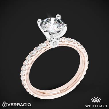 14k Rose Gold with White Gold Head Verragio Tradition TR180R4 Diamond 4 Prong Engagement Ring