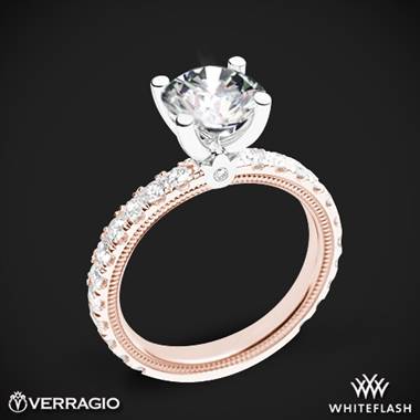 14k Rose Gold with White Gold Head Verragio Tradition TR210R4 Diamond 4 Prong Engagement Ring