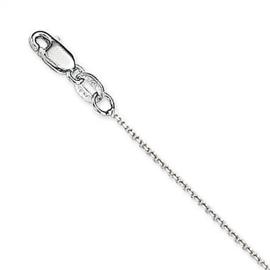 14K White Gold 1.1mm Cable Link Chain