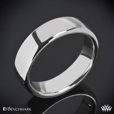 14k White Gold 6.5mm Benchmark European Comfort Fit Wedding Ring