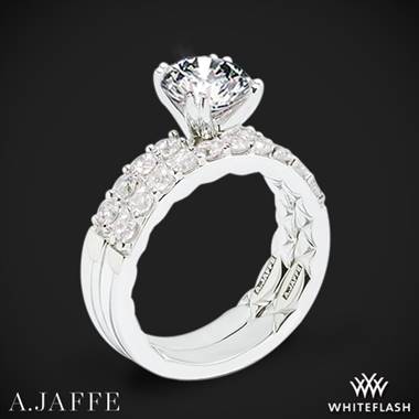 14k White Gold A. Jaffe ME1401Q Classics Diamond Wedding Set