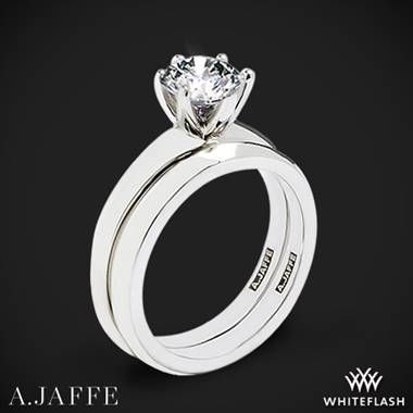 14k White Gold A. Jaffe ME1560 Classics Solitaire Wedding Set