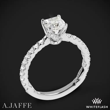 14k White Gold A. Jaffe ME1851Q Art Deco Diamond Engagement Ring