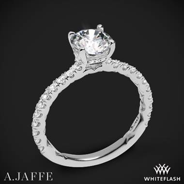 14k White Gold A. Jaffe ME1865Q Classics Diamond Engagement Ring