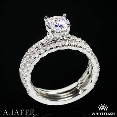 14k White Gold A. Jaffe ME1865Q Classics Diamond Wedding Set