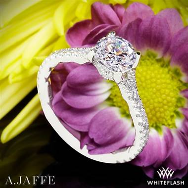 14k White Gold A. Jaffe ME2003QB Seasons of Love Diamond Engagement Ring