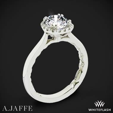 14k White Gold A. Jaffe ME2053Q Halo Diamond Engagement Ring