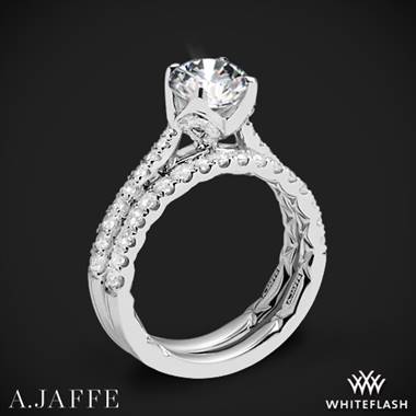 14k White Gold A. Jaffe ME2252Q Diamond Wedding Set